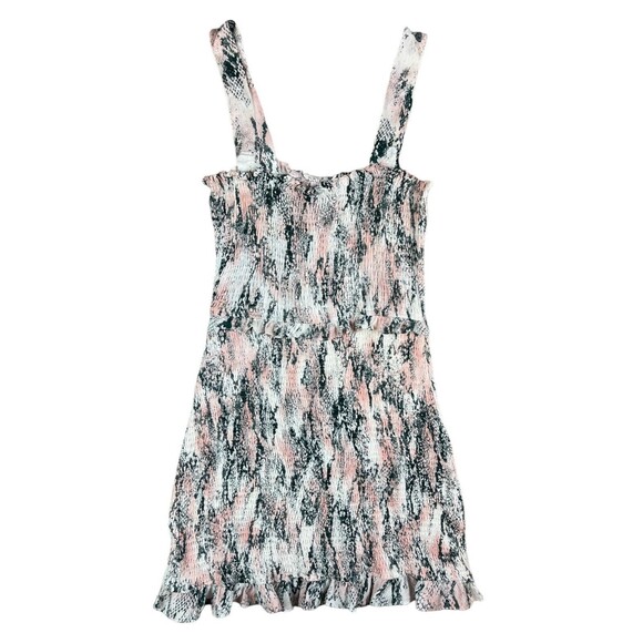 Buddy Love Monroe Smocked Mini Dress  Womens S  Pink / Gray Bodycon Sundress - Picture 3 of 10